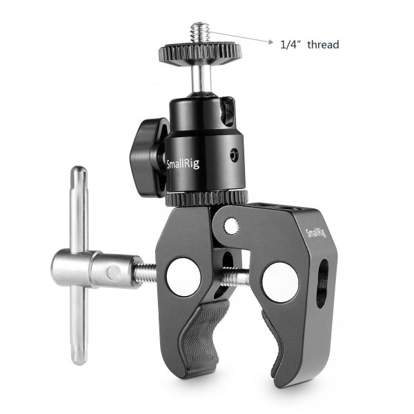 SmallRig Super Clamp Mount with 1/4" Screw Ball Head Mount 1124